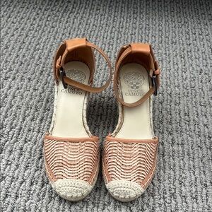 Vince Camuto Tan and Cream Espadrille Sandals